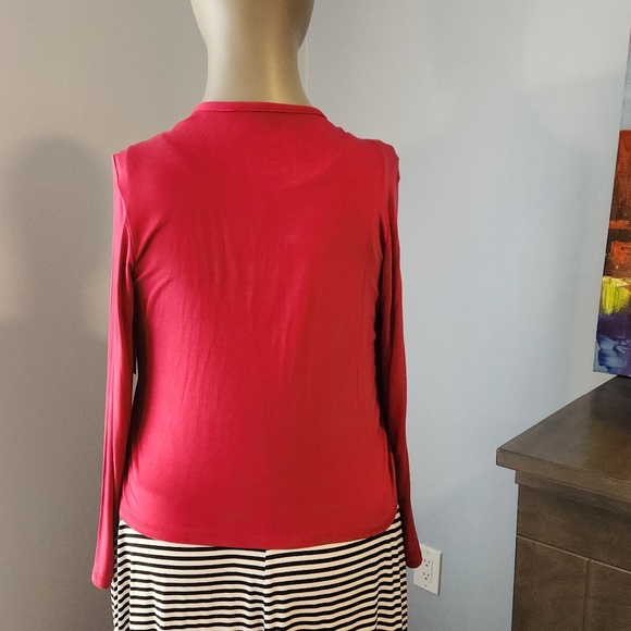 Rasberry Super Soft Tie-Front Cardigan - Picture 3 of 8